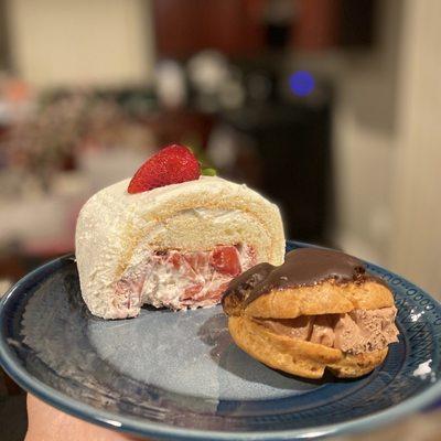 Chocolate Cream Puff  Strawberry cake