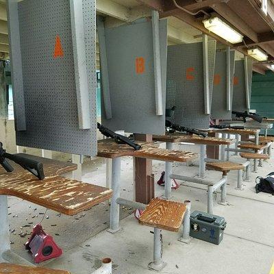 Stalls at 100 yard rifle range