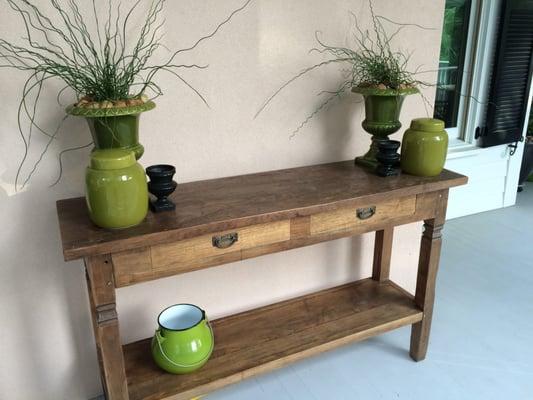 Teak console available from 47" up to 72 inches.