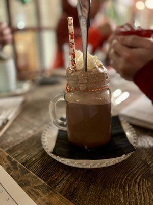 German hot chocolate with whipped cream