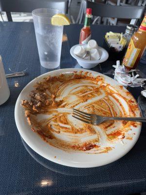 The aftermath of the best chilaquiles in town