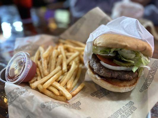 Burger and fries