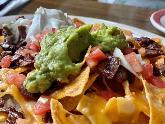 Super Nachos with carne asada