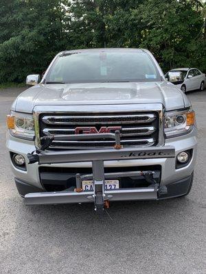 Kaut bike rack installed on front of my GMC Canyon. Thanks Parker and Josh.