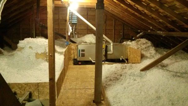 New Insulation, Catwalk, and Furnace. Ducts are deep buried.