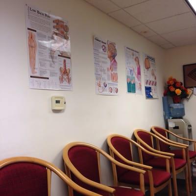 Posters in the waiting room.