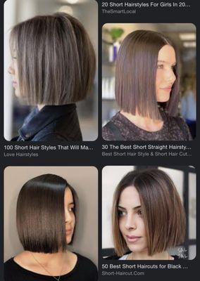 Reference styles that I showed to the hairdresser