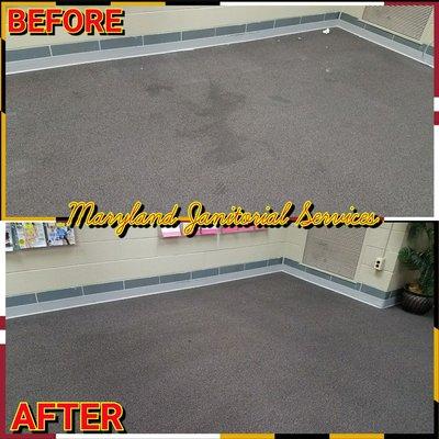 Before and After carpet cleaning