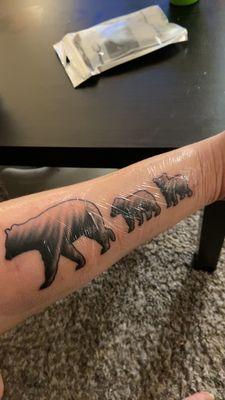 Forearm mama bear tattoo