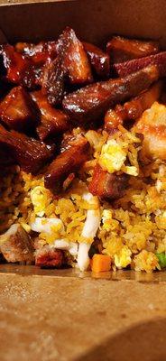 Boneless spare ribs with house special fried rice.