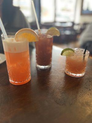 Mai tai, Bloody Mary and strawberry basil margarita.