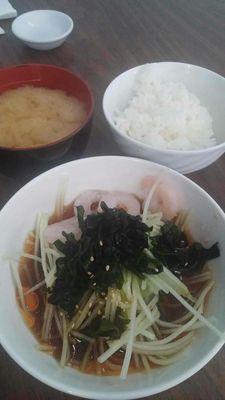 part of sashimi lunch combo.  miso soup was good, and rice was cold.