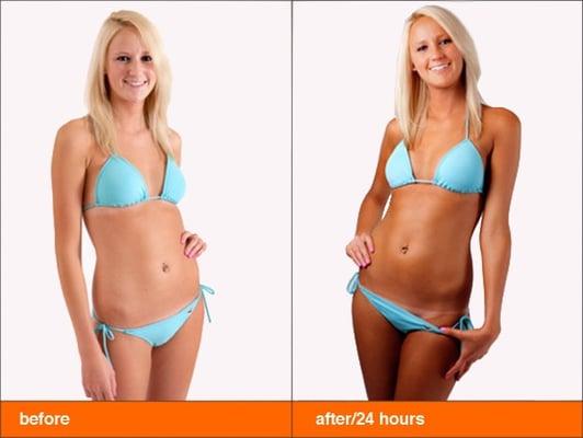 Air brush tanning a beautiful bronze look