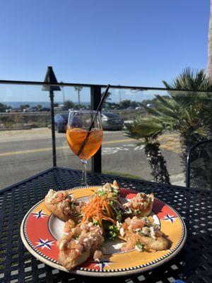 Bruschetta Capricciosa & aperol spritzer