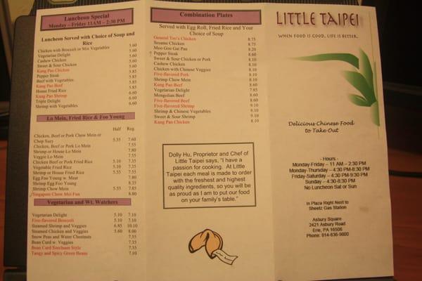 Menu page 1