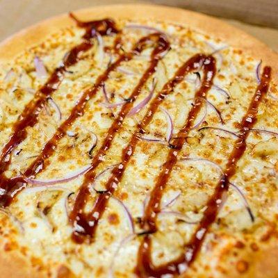 BBQ Pizza - Grilled Chicken, BBQ sauce, Red Onions $8.50