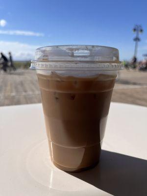 Iced latte at the counter