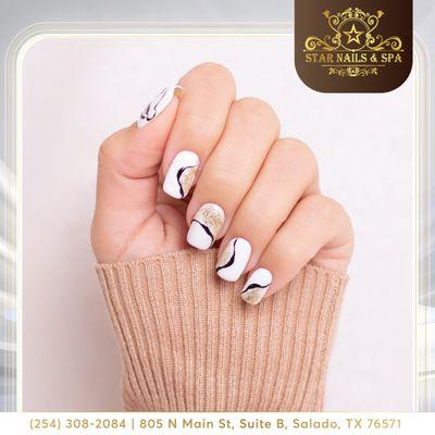 Beautiful nails are just an appointment away! 
 Discover our range of stunning nail designs at Star Nails & Spa. Book now!