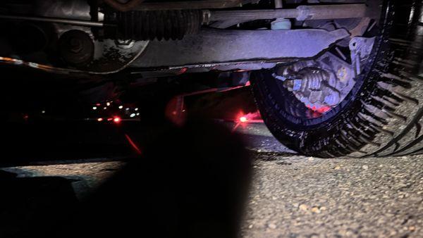 Caliper fell off front driver side.... damaged several other components of the brake system.