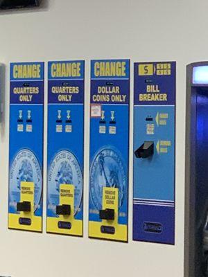 Change machines.   Very useful to know they are here, especially if you need quarters.