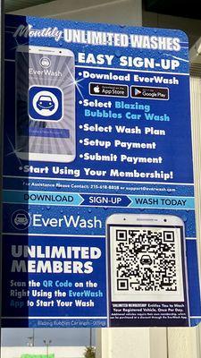 EverWash membership signup for Blazing Bubbles Car Wash