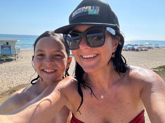 Braren with the youngest of her four sons, Edward, at the beach by their home in Topanga.