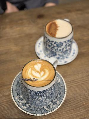 honey lavender latte and chai latte