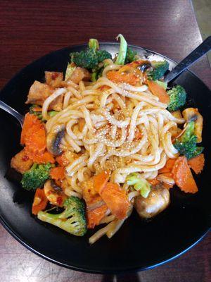 Spicy sesame udon (with fried tofu)