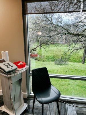 Ultrasound therapy with a beautiful view.