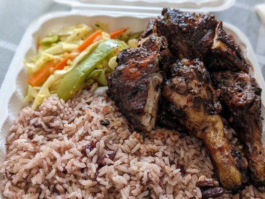 Large jerk chicken plate