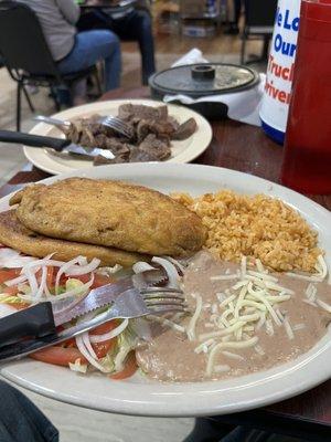 Chili Rellenos add a side of beef tongue.