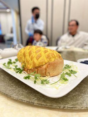 Bake pineapple bun with stuffed chicken inside $42