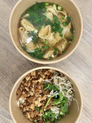 Wonton Soup (Non-Spicy), Saozi Noodles (Non-Spicy)