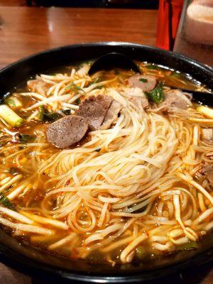 Spicy beef noodle is huge