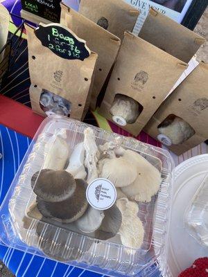 Fresh mushrooms at the Steam-pump Ranch farmers market