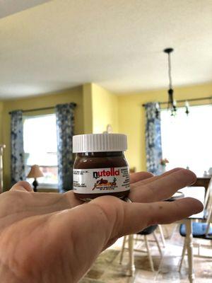 The littlest Nutella I've ever seen absolutely adorable.