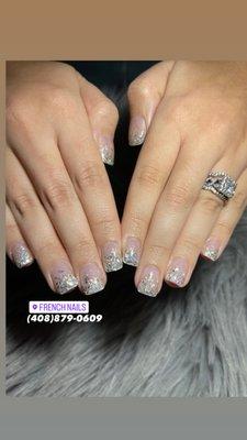 Beautiful shot nails w/ glitter