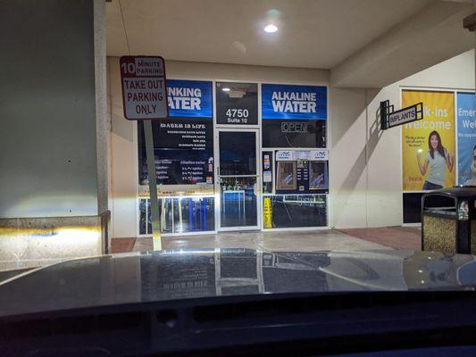 Storefront and 24 Hour water dispenser