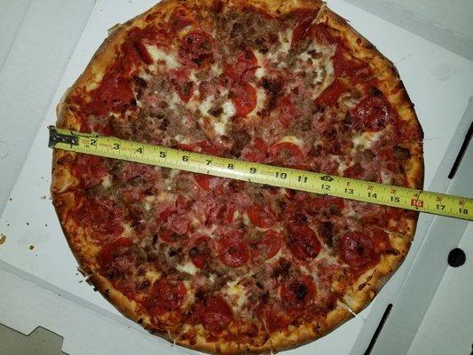 The 18" pizza.  I hope it gets back to 18"for the price.