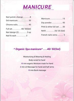 Manicure prices