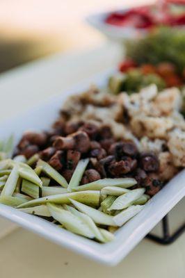 Vegetable crudité with dip. Photo by: Trevor & Elisebeth (@trevorandelisebeth)