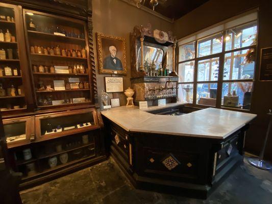 The soda shop/pharmacy desk display