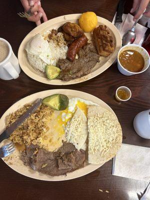 Bandeja paisa y calentado