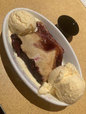 Blackberry cobbler with a bit of honey!