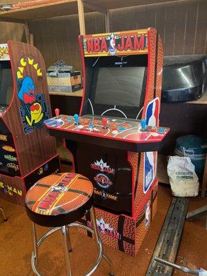 NBA Jam Game console and matching stool. 
$800.