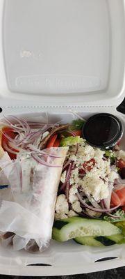 Greek gyro with salad