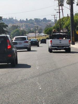 Trying to run off this vehicle (that is not a lane and he knew that)