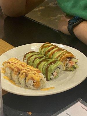 Great all you can eat sushi!   69. Green Dragon Roll