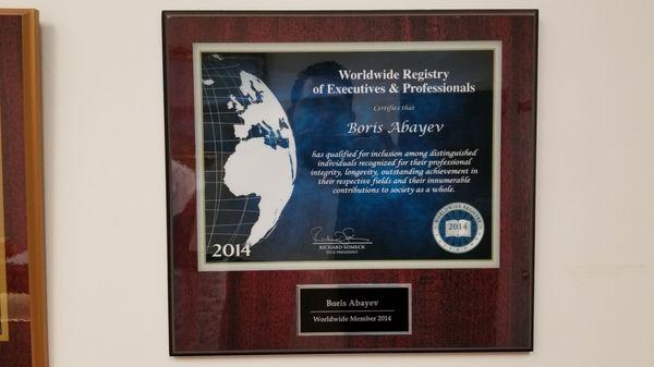 Worldwide Registry of Executives and Professionals - Worldwide Member since 2014