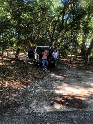 Scott and Pam Martin (owners) flipping off the couple getting married from the corner of their property.